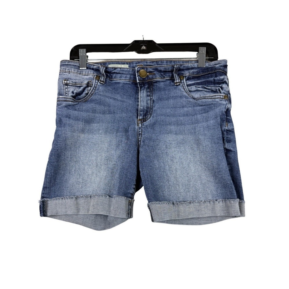 Kut From The Kloth Catherine Boyfriend Denim Shorts Womens 10 Cuffed Hem